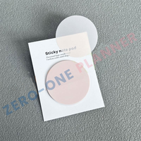 Bloc-notes adhésif transparent en PET, forme ronde personnalisée, couleur pastel minimaliste, pour planificateur