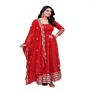 <b>Red</b> Traditional Indian Wedding <b>Lehenga</b> Choli With Embroidered Dupatta Women's Floor Length Ethnic Dress - Product Image 1
