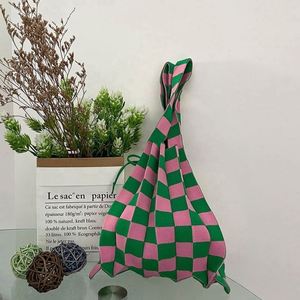 Ins Style <b>Fold</b> Design Bump Color Wool Knitted Shoulder Handbag Organ Shopping Bag - Product Image 4