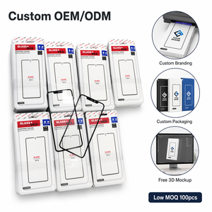 Vetro Esterno Anteriore OCA per Sostituzione <span class=keywords><strong>Schermo</strong></span> Serie <span class=keywords><strong>iPhone</strong></span> 17 16 15 14 13 12 <span class=keywords><strong>11</strong></span>, Vetro Temperato Preinstallato OCA 9H HD Trasparente - Product Image 1