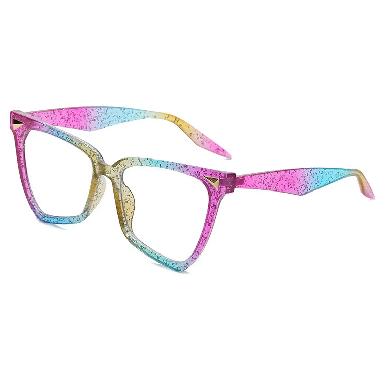 Light Blocking Glasses Oversize Optical Glasses Hot Selling Prescription Glasses Frame 2021 Fashion Women Cat Eye Blue All Faces