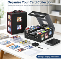 Nouvel ensemble à grande capacité avec fixation magnétique, boîte à cartes PU multifonctionnelle détachable pour fenêtre et boîte de rangement pour cartes de marque TCG