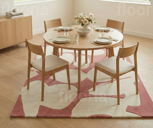 Alfombra Rectangular con Diseño Abstracto Elegante, Tejida a Mano en Lana y Acrílico, Antideslizante, para Sala de Estar, Pelo Medio, Base de Látex - Product Image 2