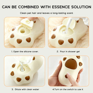 فرشاة بخار محمولة مطورة حديثًا قابلة لإعادة الشحن ABS للقطط فعالة لتدليك الحيوانات الأليفة وإزالة شعر التنظيف بخاخ ماء للقطط - Product Image 3