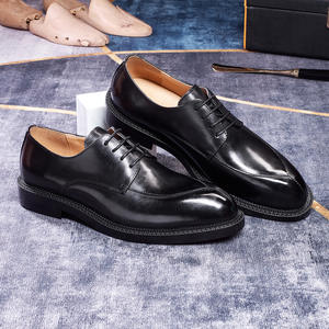 Mocassins élégants en cuir véritable pour hommes, souples, à lacets, bout carré, semelle en caoutchouc antidérapante - Product Image 3