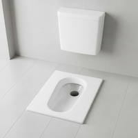 WC à la turque moderne de style chinois, en céramique, monobloc, à sortie verticale, avec chasse d'eau cyclonique, à poser au sol