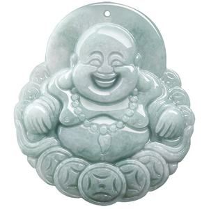 Jadéite naturelle du Myanmar, pendentif Bouddha en jade, UNISEXE, style chinois, design original, cadeau avec certificat d'évaluation FG20 - Product Image 5