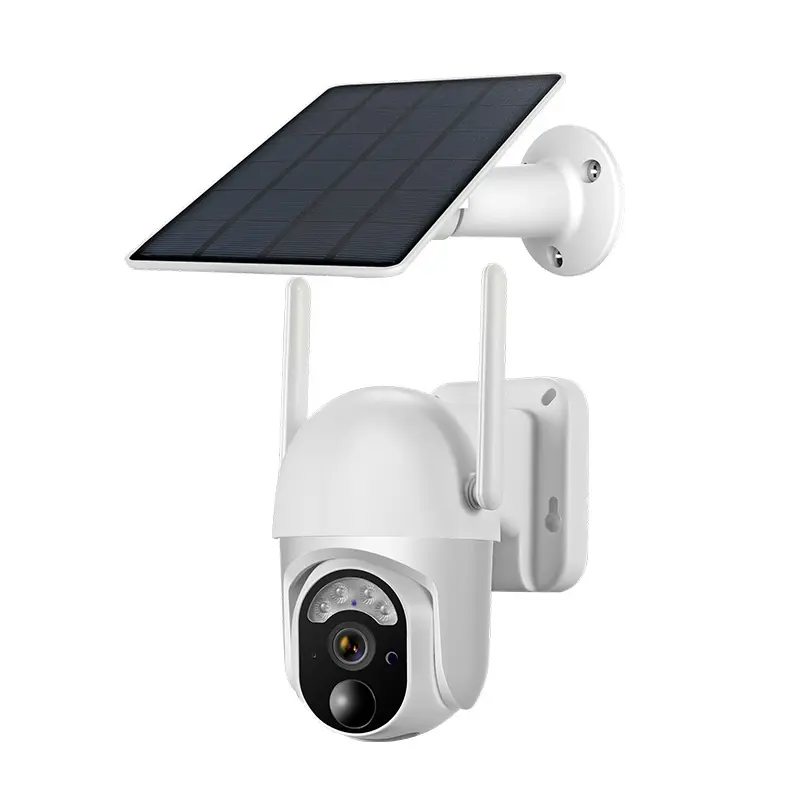 야외 태양 전지 패널 Camara De Seguridad CCTV 보안 카메라 배터리 구동 무선 4G 돔 PTZ Wifi IP 1080p HD H.265 CMOS