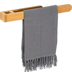 Toallero de madera con 1 barra, autoadhesivo, para cocina y baño, soporte multiusos para paños de cocina - Product Image 2