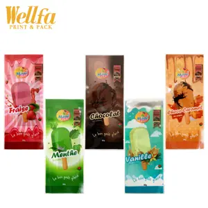 Factory Custom Food Grade Back Seal Easy Tear Clear Dispoz-a-bag Edible Ice Lolly Packaging Frozen Laminated Popsicle Wrappers