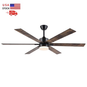 Hoa Kỳ Trong Kho Hiện Đại Kết Thúc Kép Lưỡi Yên Tĩnh DC Động Cơ 3cct LED Điều Khiển Từ Xa Patio Nhà Để Xe Quạt Trần Với Ánh Sáng - Product Image 1