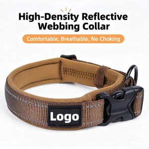 <span class=keywords><strong>Collar</strong></span> para mascotas antichoque reflectante de nailon ajustable acolchado con esponja para perros medianos con accesorio de correa - Product Image 2