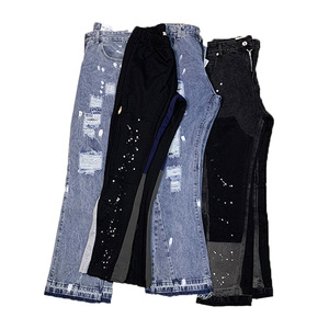 Jeans para hombre, estilo urbano, lavados y desgastados, jeans de mezclilla para hombre, venta al por mayor, jeans holgados para hombre - Product Image 1