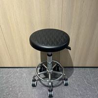 Tabourets de travail ronds en cuir polyuréthane PU durables, chaise noire pivotée pour salon de tatouage Studio école hôpital caissier banquier bar