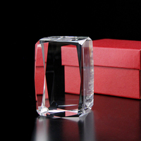 Bloc de cristal K9 vierge à facettes diamantées 50x50x80mm, en emballage cadeau rouge, pour machine de gravure laser 2D 3D, vente en gros