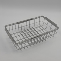 Égouttoir de cuisine carré moderne en acier inoxydable 304 argenté, réglable et extensible, pour le lavage des fruits et légumes