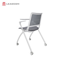 Chaise de bureau ergonomique LEADCOM G-FAF moderne en nylon avec base en acier, mobile, empilable et pliable
