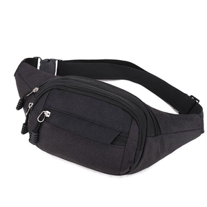 Sac banane unisexe antivol en tissu <span class=keywords><strong>Oxford</strong></span>, grande capacité, avec fermeture éclair, étanche, portable, pour voyage et rangement de téléphone, noir, pour homme - Product Image 4