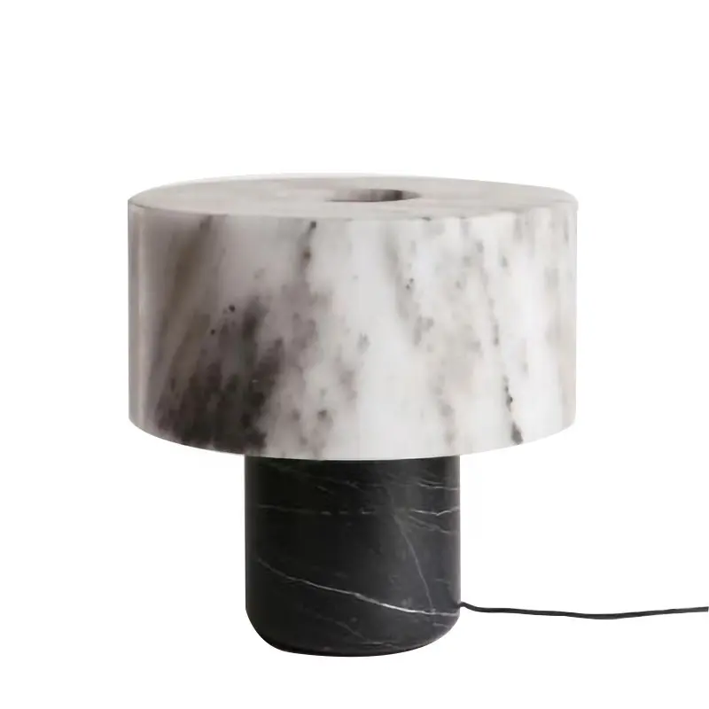 Moderne Wit Zwart Marmer Tafellamp Nachtkastje Verlichting Thuis Paddestoel Bureaulamp