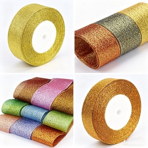 Ленты золотистые блестящие шелковые атласные ленты для рукоделия свадебные декоративные ленты для рукоделия бант Рождественский Подарок Обернуть Декор - Product Image 5
