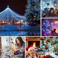 Guirlandes lumineuses LED pour fenêtre, rideau de lumières de Noël 3x3m, pour la maison, la chambre, le jardin, les mariages, les fêtes, les décorations de Noël