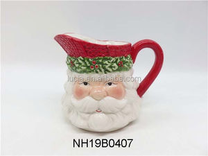 La plus nouvelle théière <span class=keywords><strong>en</strong></span> céramique de style de <span class=keywords><strong>visage</strong></span> de père noël de noël avec couvercle pour l'utilisation de dessus de table de vacances à vendre - Product Image 4