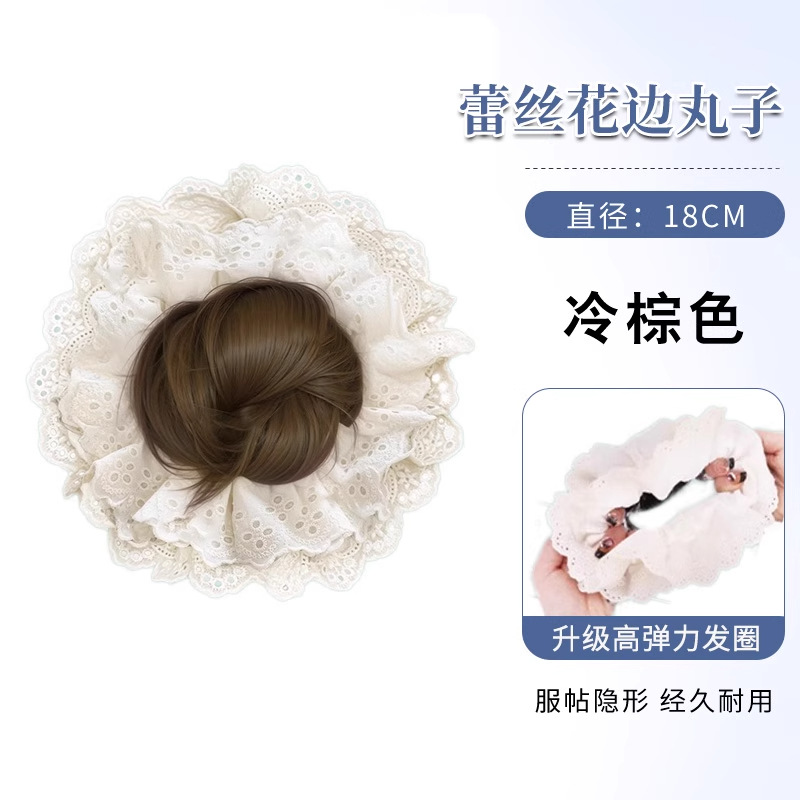 ยางรัดผมลูกไม้ [สีน้ำตาลคูล]