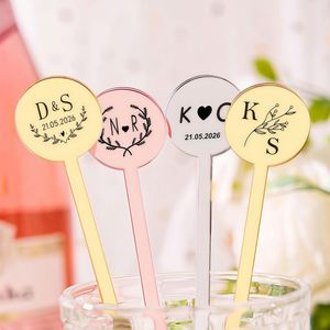 Agitateurs à Boissons Personnalisés avec Nom, Bâtonnets à Cocktail en Acrylique Personnalisés, Décorations de Fête de Mariage et Accessoires de Bar - Product Image 2