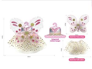 Enfants DIY Dress up Style Tulle Tutu Bébé Robe Brodée Papillon Imprimer Col Carré Dentelle Décoration pour Filles et Enfants - Product Image 2