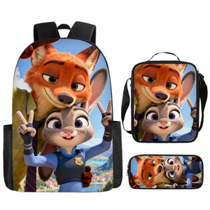 Tas Ransel Siswa Zoo2 Trendi dan Stylish, Tas Terinsulasi Stylish, Tas Tangan Kartun Anak, Tempat Pensil, Set 3-in-1 Grosir - Product Image 4