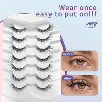 Faux cils 3D volumineux en PBT, effet fourrure de fée, naturels et légers, lot de 7 paires, fournisseur en gros