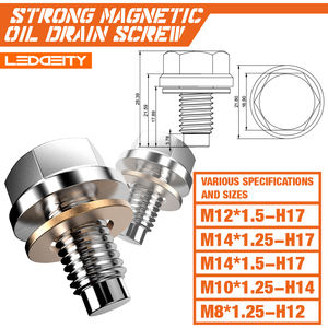 LEDDEITY Auto Parts Nouveau Bouchon de vidange d'huile moteur en acier inoxydable Aimant néodyme Plusieurs tailles pour vidange d'huile magnétique de véhicule - Product Image 5