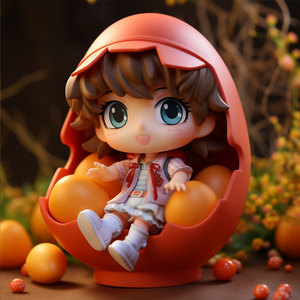 ตุ๊กตา PVC แบบสุ่มในกล่อง รูปตัวละครน่ารัก ไข่ฟักเป็นสาวน้อย อนิเมะ ของตกแต่งโต๊ะทำงาน วัสดุพลาสติก บรรจุภัณฑ์แบบชิ้นเดียว - Product Image 1