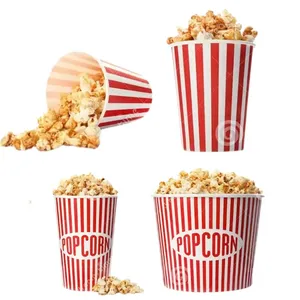 46oz Disposable Wholesale Paper Cardboard Popcorn Box in Different Size Custom Recyclable Paper Cup for Popcorn