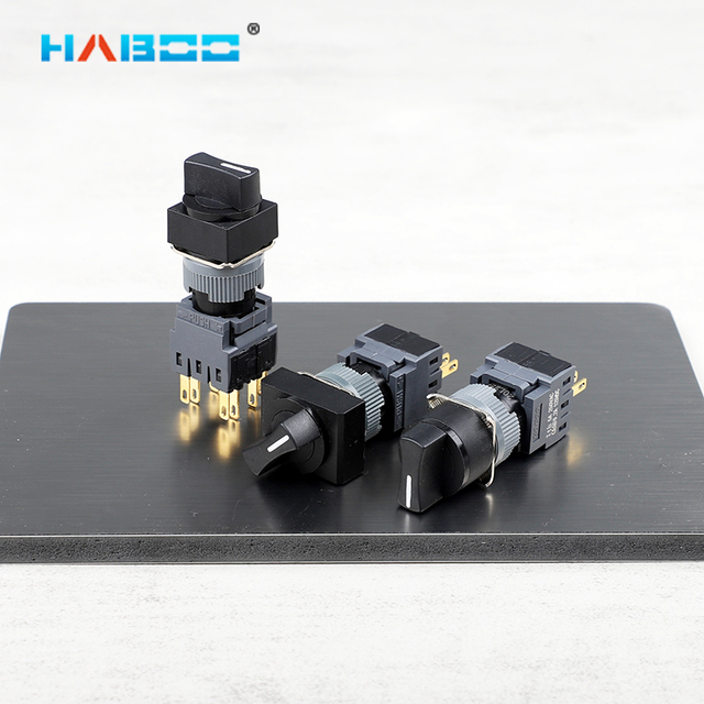 HABOO 16mm Selector Switch 2 or 3 Position (Maintain/Spring Return) Waterproof IP65