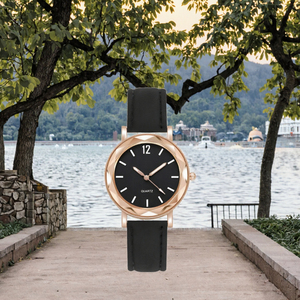 Montre à quartz pour femme, cadran rond minimaliste, bracelet en acrylique, boîtier en alliage, affichage à aiguilles, montre-bracelet de 36 mm - Product Image 2
