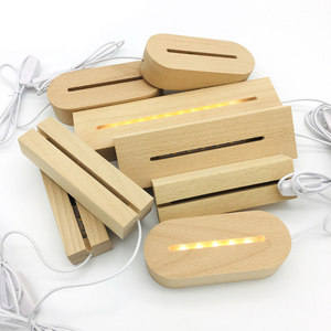 ฐานโคมไฟ LED รูปทรงสี่เหลี่ยมผืนผ้า ทำจากไม้บีช ใช้พลังงานจาก USB พร้อมไฟ RGB สีขาวอบอุ่น ดีไซน์ทันสมัย สำหรับอุปกรณ์ตกแต่งแสงสว่างในห้องนั่งเล่น - Product Image 3