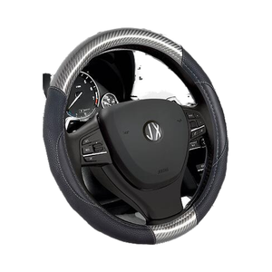 Luxuriöser 3-Speichen Anti-Rutsch Hitzebeständiger Gummi-Lenkradbezug Kompatibel mit den Meisten Auto- und LKW-Modellen - Product Image 1