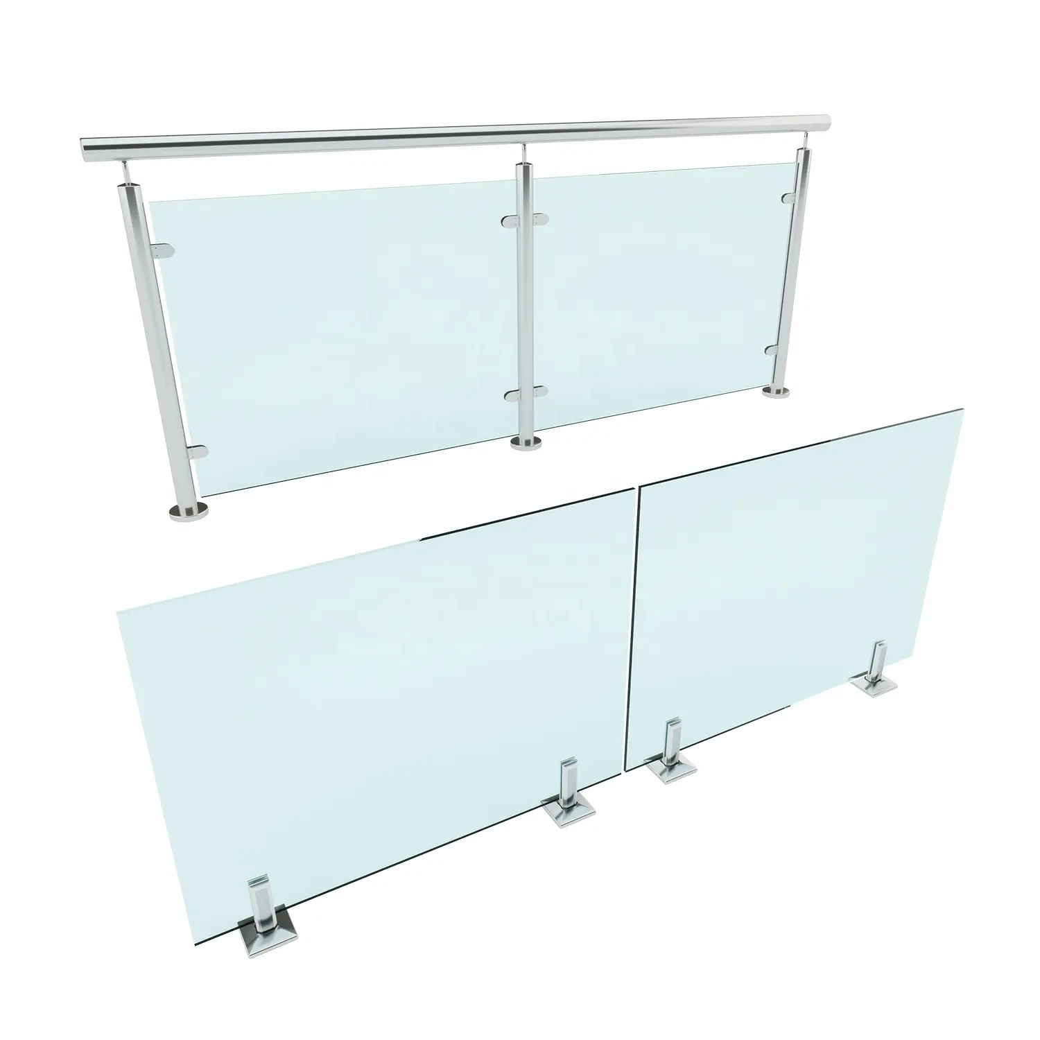 Fabriek Directe Verkoop Frameloze Wiht Frame Zwembad Balkon Trap Paneel Gehard Glas Balustrade Railing Hek