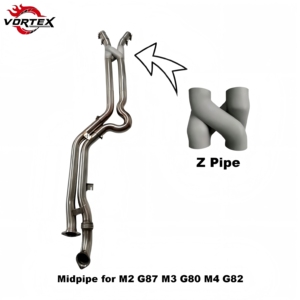 Vortex Premium T304 Acier Inoxydable 2,5 Pouces Poli Miroir Z X-Pipe Midpipe pour M3 G80 M4 G82 G83 S58 Tuning Garantie 2 Ans - Product Image 1