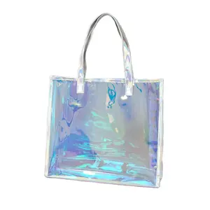 Penjualan langsung pabrik tas penembak laser PVC logo fantasi internet selebriti tas tangan jelly transparan dalam stok