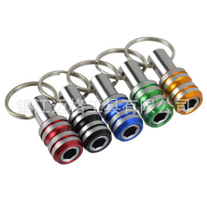 Aluminum Alloy Keychain Extension Rod 1/4 Inch Hex <b>Tool</b> Holder Colorful Multi Slot <b>Storage</b> Keyring - Product Image 4