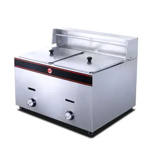 15-Liter Stainless Steel Commercial Deep Fryer Gas-Powered for Restaurant Use for Deep Frying Potato Chips