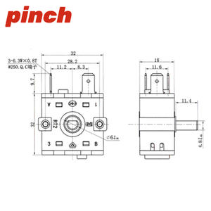 Interruptor giratorio de pinza T125 16A 250V de 3 velocidades con terminal de tornillo para electrodomésticos - Product Image 2