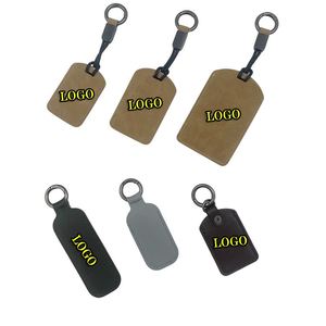 Tùy chỉnh thương hiệu Laser khắc chết đúc Logo tùy chỉnh in logo dập nổi da vòng đỏ Keyring - Product Image 1