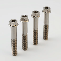Vis de course CNC en titane de haute résistance grade 5 à tête torx à 12 points avec bride Ti-6Al-4V pour pièces automobiles et motos