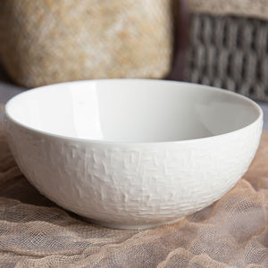 Vaisselle de mariage de luxe blanche en vente en gros, assiettes en porcelaine gaufrée, <span class=keywords><strong>restaurant</strong></span>, hôtel, fête, céramique vintage nordique - Product Image 3