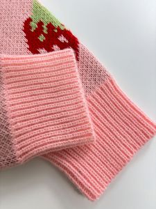Cardigan pour <span class=keywords><strong>femme</strong></span> à motif fraises, côtelé, pour tous les jours, polyvalent, style décontracté, <span class=keywords><strong>pull</strong></span> tricoté - Product Image 5