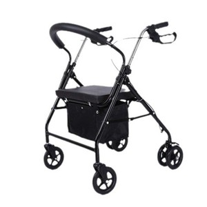 Walker <b>Rollator</b> Aluminum Alloy Four Wheel Foldable With Seat And Basket For Elderly Mobility Aid - Product Image 4