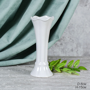 Vase en céramique blanche élégante de 15.3cm-Vase en forme de Bode pour la maison, le bureau et la décoration de table moderne - Product Image 6